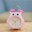 Cartoon Owl Mute Wake Up Table Clock Silent Analog Table Desk Small Clock with Night Light Battery Operated for Living Room Bedroom Kitchen Home Office Cute Ring Bell Metal Bedroom Quartz Alarm Clock With Night Light - Korvel