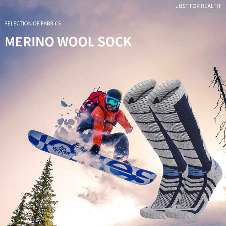 Cashmere socks Merino wool socks Autumn and winter snow socks High tube socks Outdoor skiing socks Mountaineering towel socks - Korvel