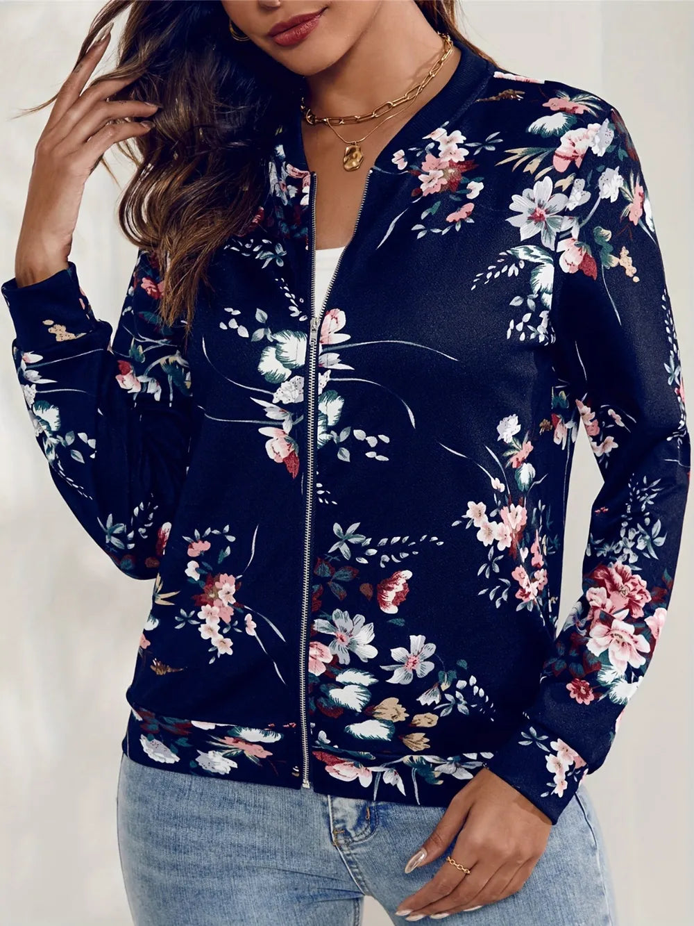 Casual cardigan long sleeved women's printed jacket - Korvel