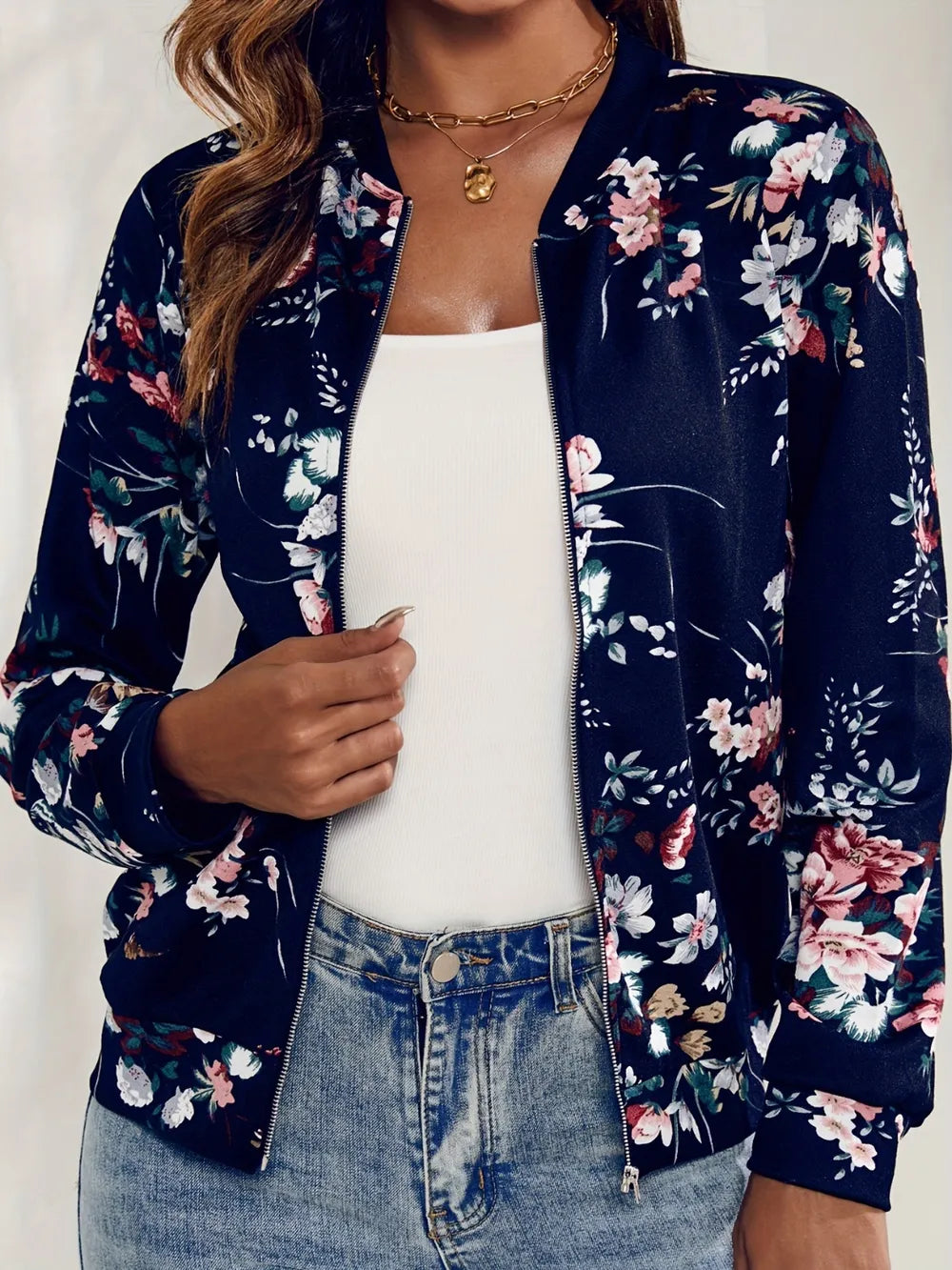 Casual cardigan long sleeved women's printed jacket - Korvel