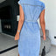 Robe en denim sans manches décontractée avec cintrage à la taille