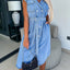 Robe en denim sans manches décontractée avec cintrage à la taille
