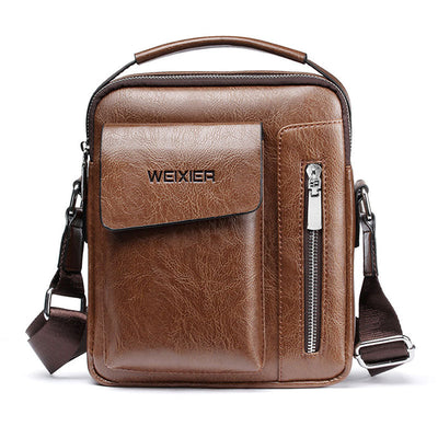 Casual Men Shoulder Bag Vintage Crossbody Bags High Quality Male Bag PU Leather Handbag Capacity Men Messenger Bags Tote Bag - Korvel