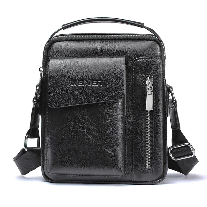 Casual Men Shoulder Bag Vintage Crossbody Bags High Quality Male Bag PU Leather Handbag Capacity Men Messenger Bags Tote Bag - Korvel