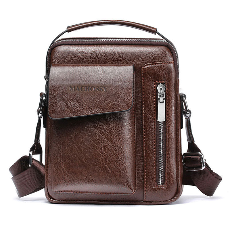 Casual Men Shoulder Bag Vintage Crossbody Bags High Quality Male Bag PU Leather Handbag Capacity Men Messenger Bags Tote Bag - Korvel