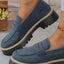 Casual sandblasted British style women's shoes with thick heels and retro design - Korvel