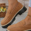 Casual sandblasted British style women's shoes with thick heels and retro design - Korvel