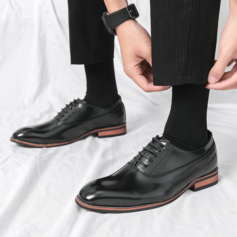 Zapatillas de cuero premium para hombre con cordones