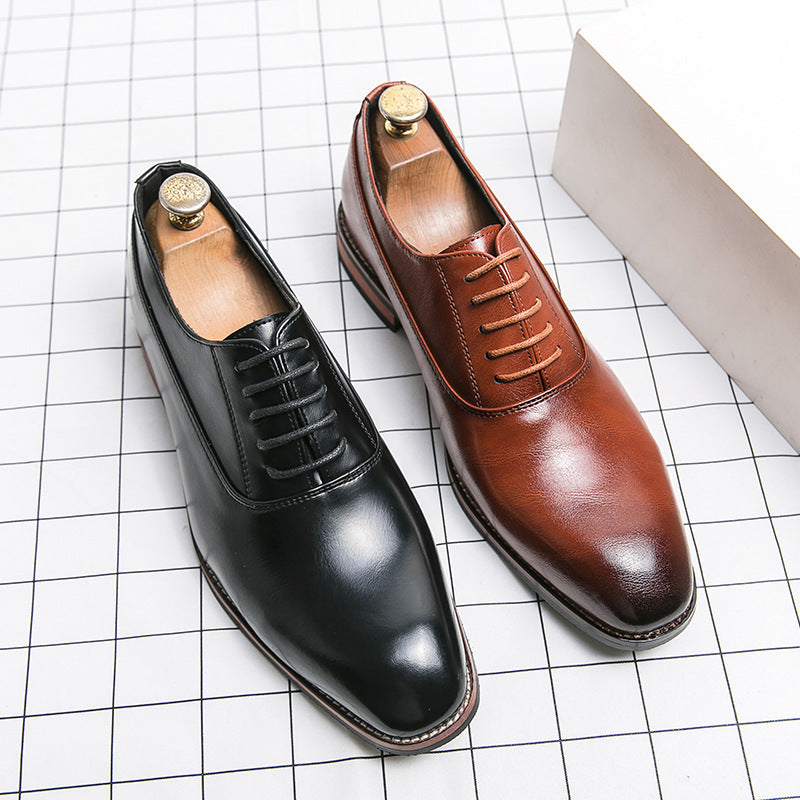Zapatillas de cuero premium para hombre con cordones
