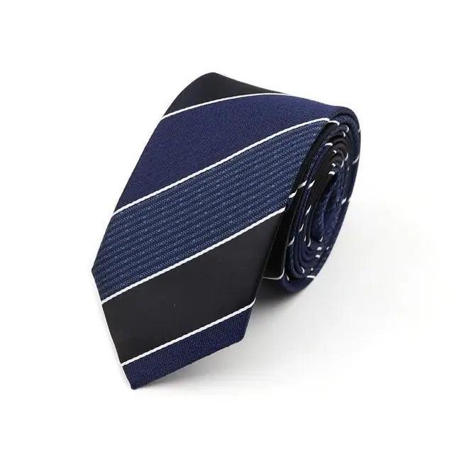 Cravate Fine Décontractée pour Hommes - Design Rayé Élégant