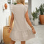 Casual solid color ruffled flying sleeve dress - Korvel