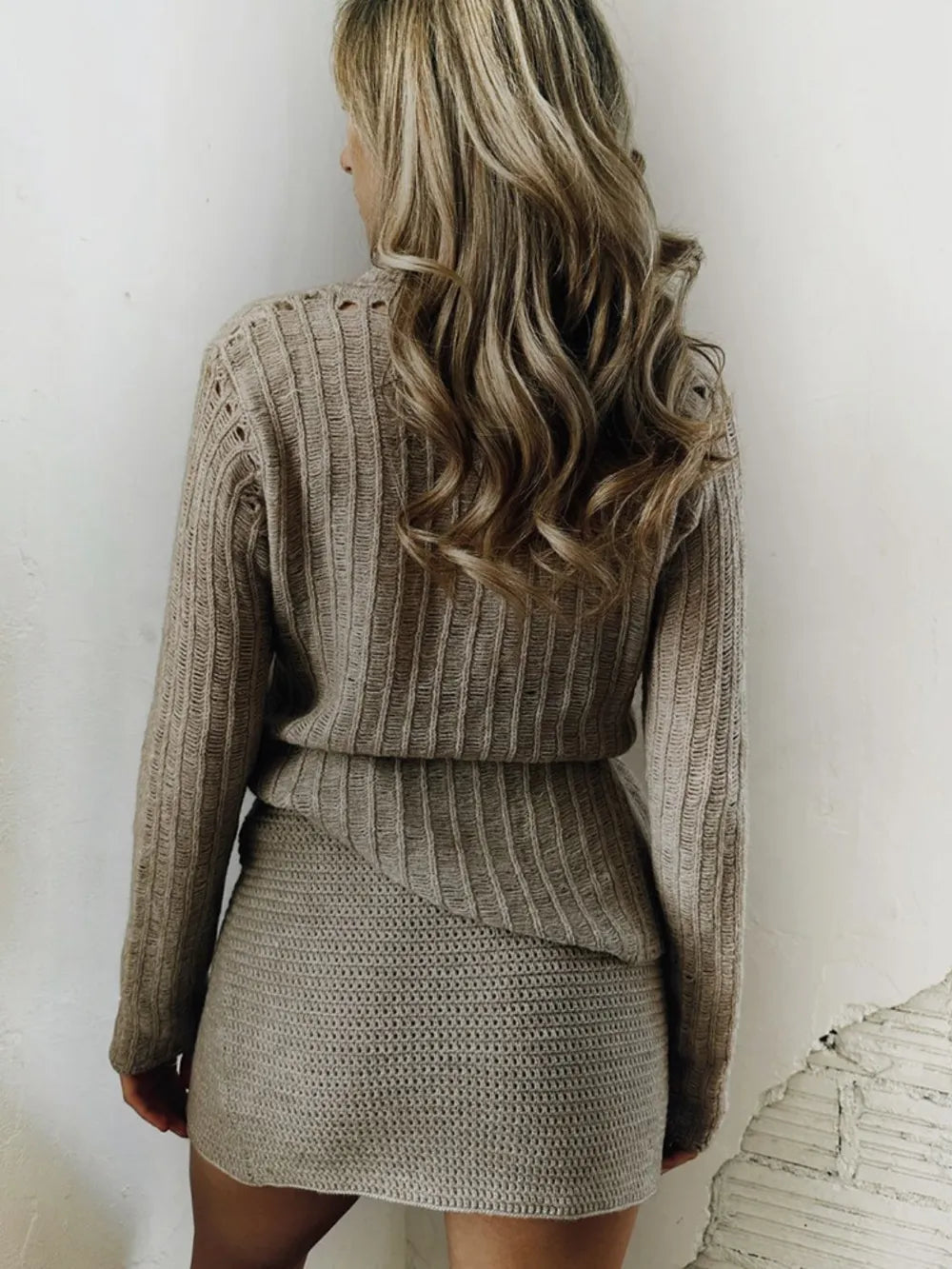 Casual versatile collar solid color sweater jacket cardigan - Korvel