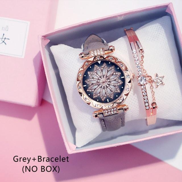 Reloj de Pulsera para Mujer Elegante Cielo Estrellado con Rhinestones