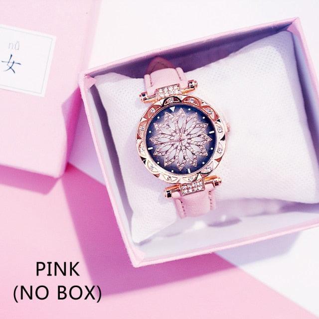 Reloj de Pulsera para Mujer Elegante Cielo Estrellado con Rhinestones