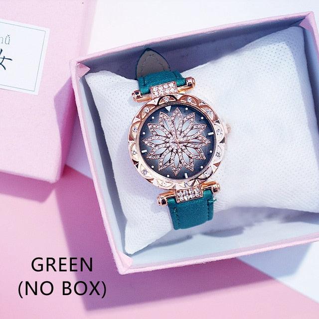 Reloj de Pulsera para Mujer Elegante Cielo Estrellado con Rhinestones