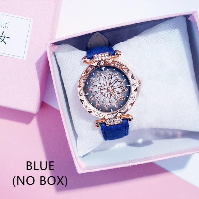 Reloj de Pulsera para Mujer Elegante Cielo Estrellado con Rhinestones