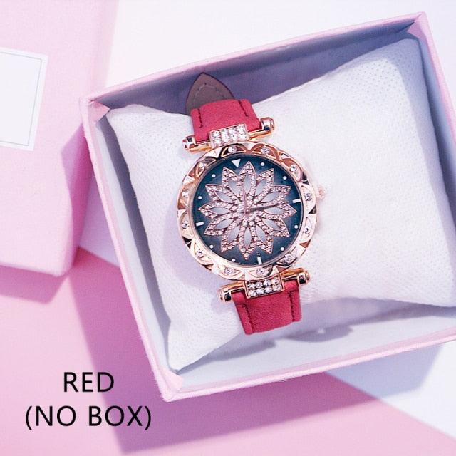 Reloj de Pulsera para Mujer Elegante Cielo Estrellado con Rhinestones