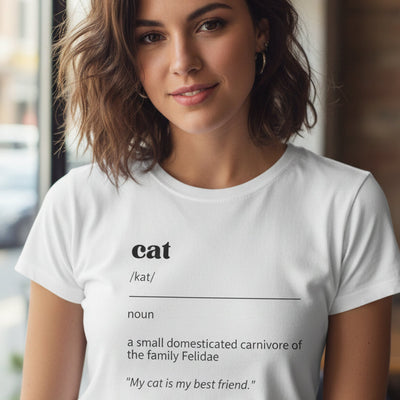 Camiseta Softstyle para Mujer con Definición de Gato