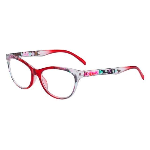 Stylish Cat Eye Reading Glasses for Men and Women - Lightweight Anti-Glare Eyewear with Blue Light Protection (+1.00 to +4.0) - Korvel