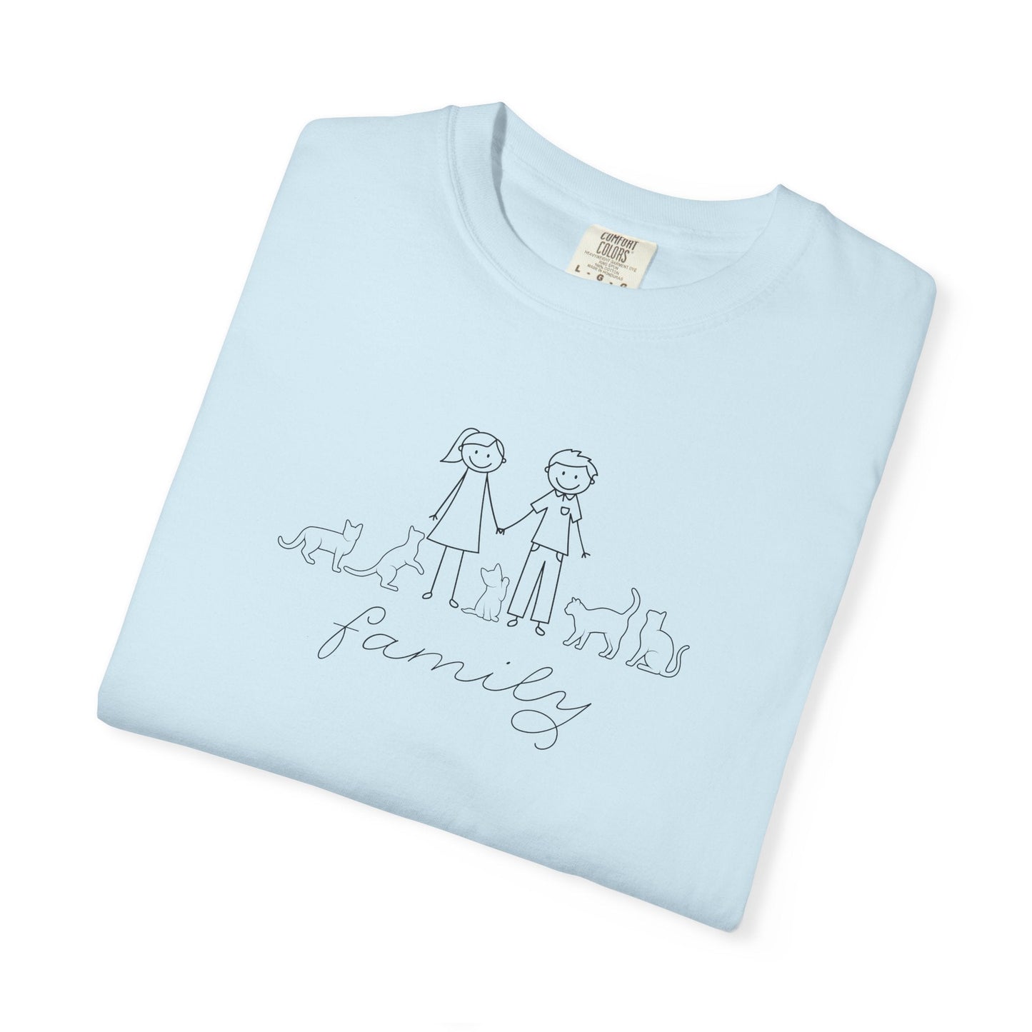 Camiseta unisex teñida a la prenda Cat Family Bond