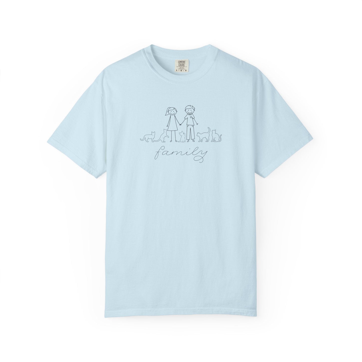 Camiseta unisex teñida a la prenda Cat Family Bond