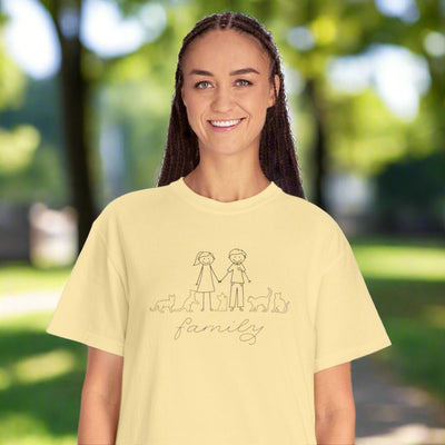 Camiseta unisex teñida a la prenda Cat Family Bond