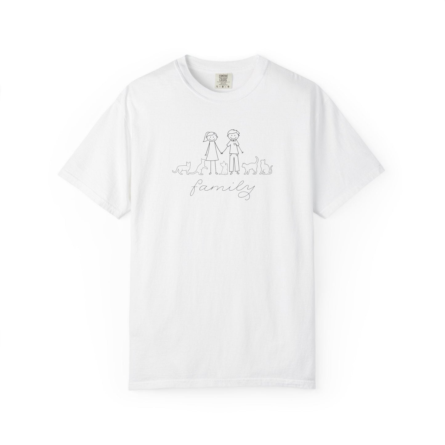 Camiseta unisex teñida a la prenda Cat Family Bond