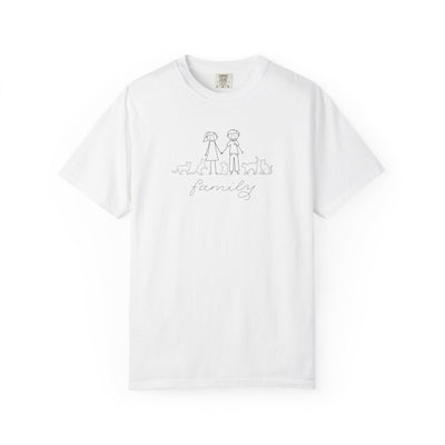 Camiseta unisex teñida a la prenda Cat Family Bond