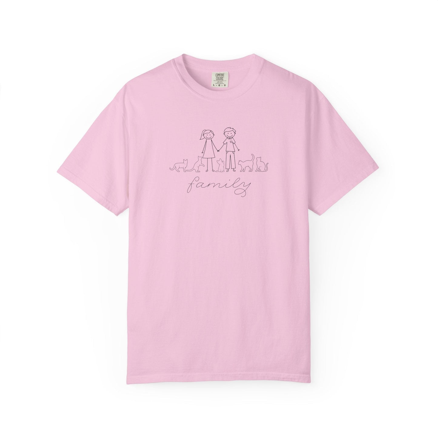 Camiseta unisex teñida a la prenda Cat Family Bond