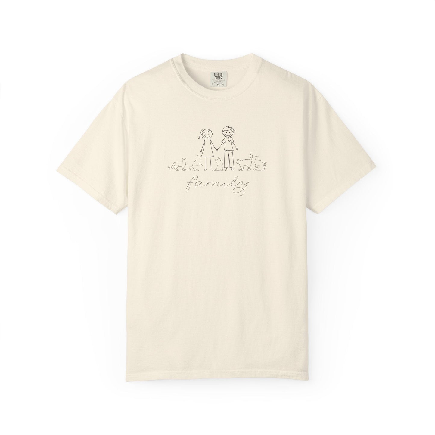 Camiseta unisex teñida a la prenda Cat Family Bond