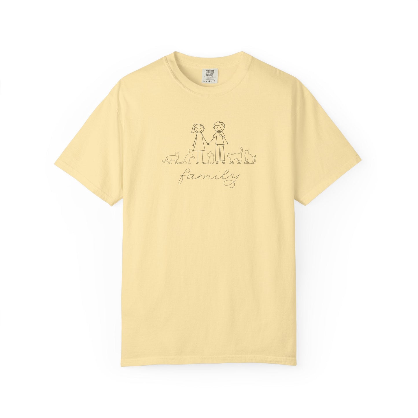 Camiseta unisex teñida a la prenda Cat Family Bond