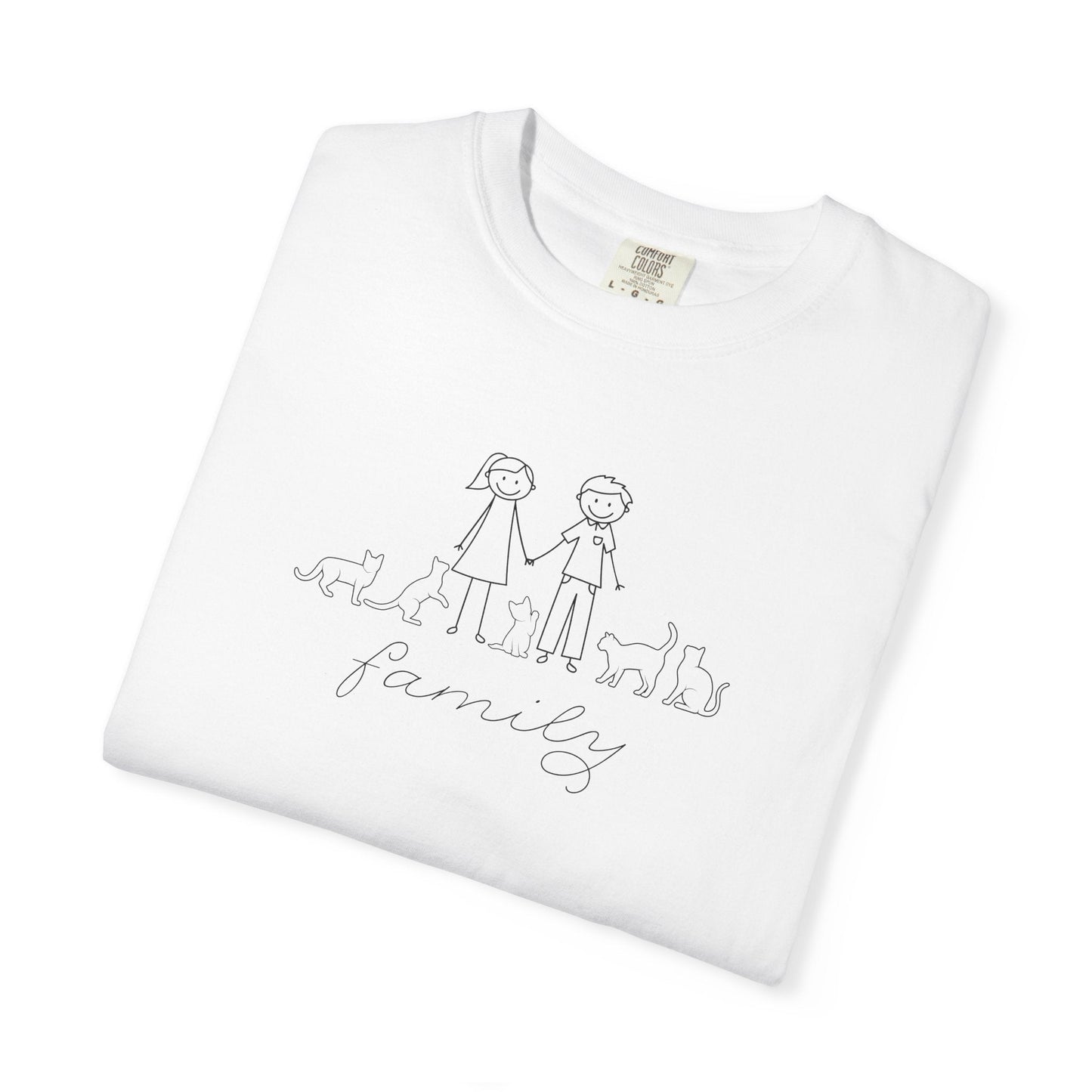 Camiseta unisex teñida a la prenda Cat Family Bond