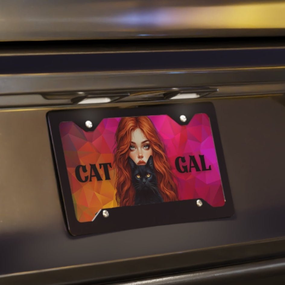 Cat Gal Vanity Plate - Chic Aluminum Decor