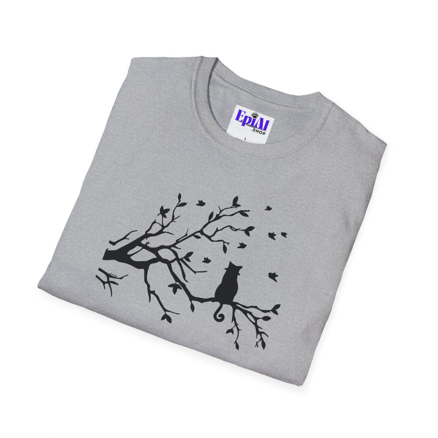 Camiseta Unisex Softstyle Gato en un Árbol