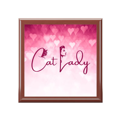 Cat Lady Hearts Jewelry Box - A Charming Gift for Cat Lovers