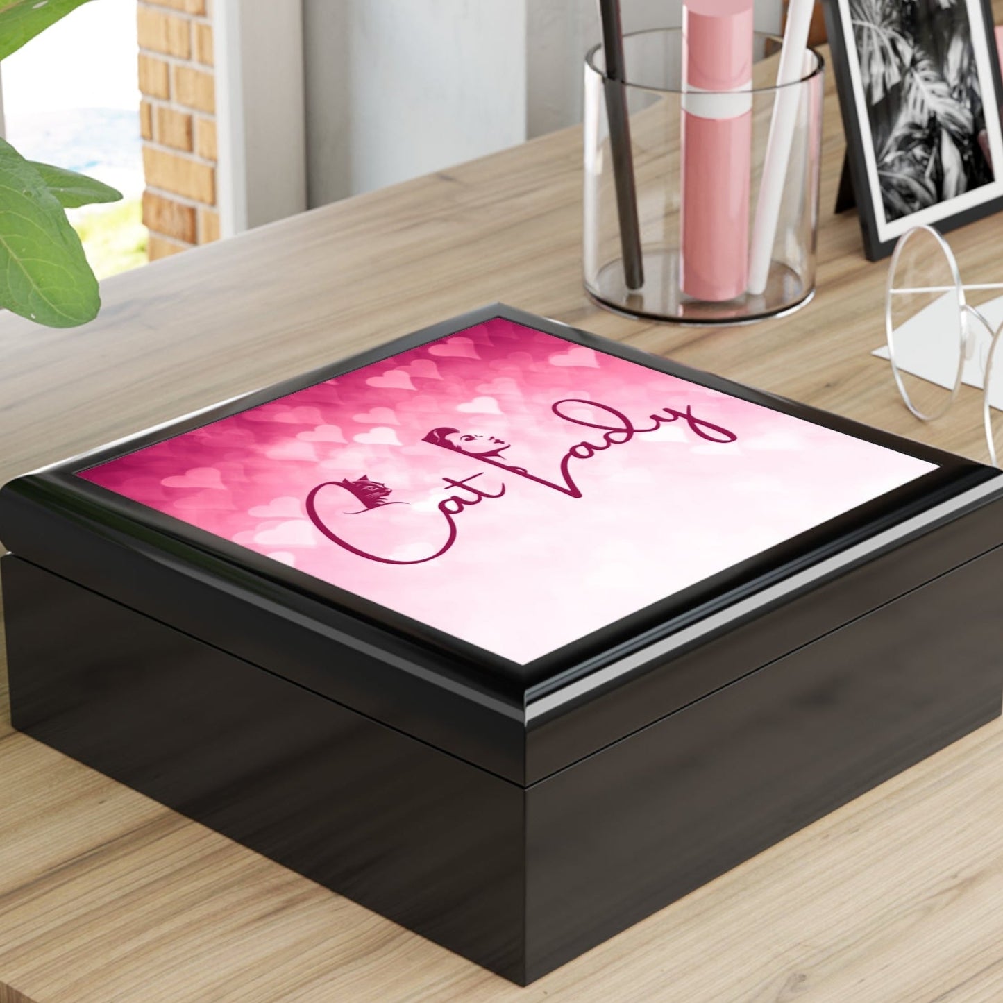 Caja de Joyería Corazones de Gato - Un Regalo Encantador para Amantes de los Gatos