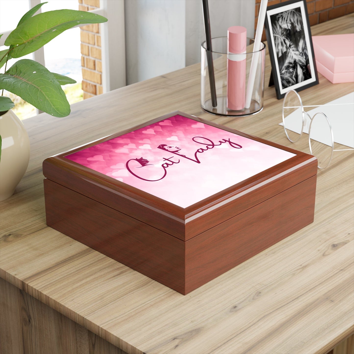Caja de Joyería Corazones de Gato - Un Regalo Encantador para Amantes de los Gatos