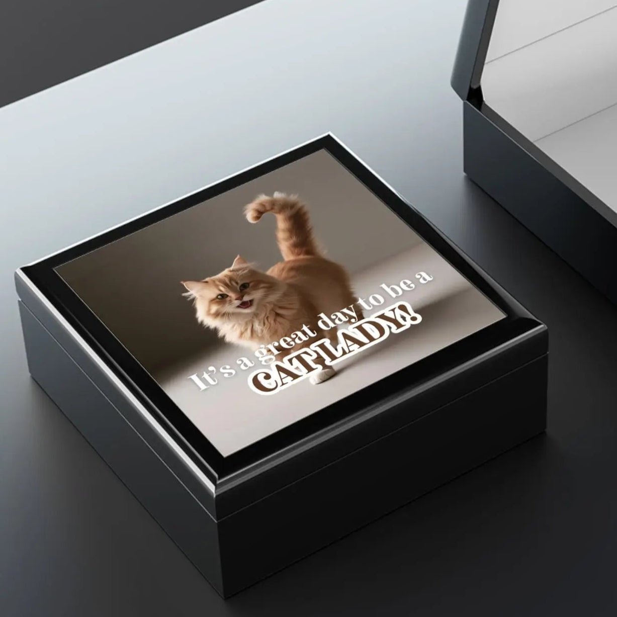 Boîte à Bijoux Cat Lady – Organisateur Élégant pour Amateurs de Chats