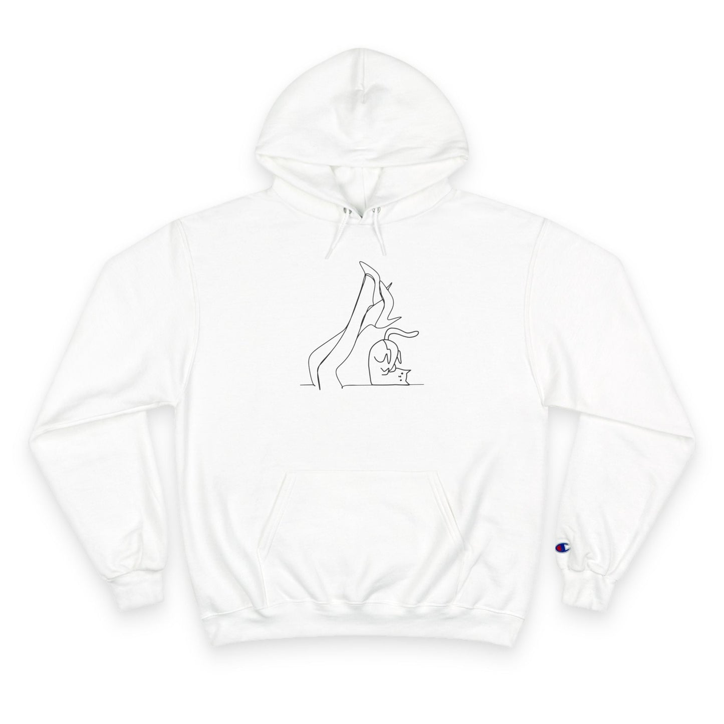 Hoodie Art Minimaliste Jambes de Femme Chat