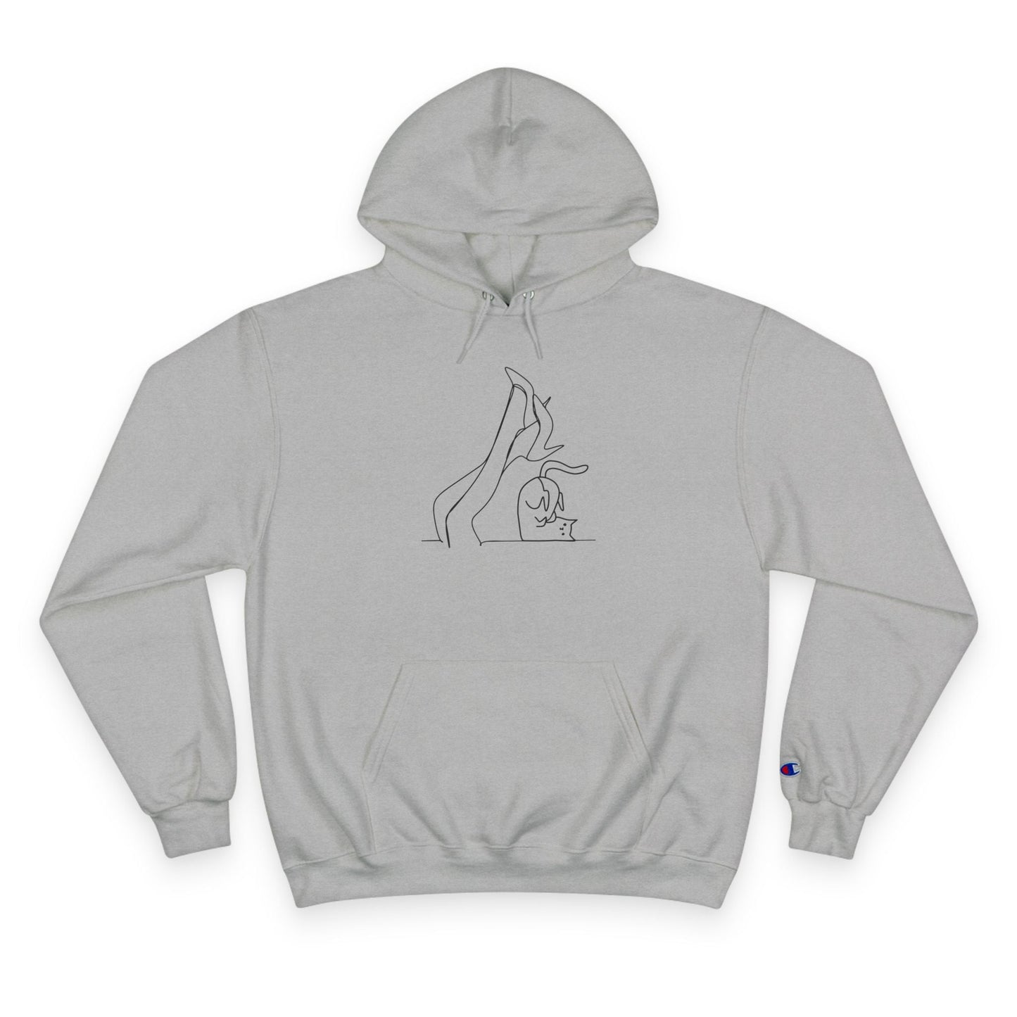 Hoodie Art Minimaliste Jambes de Femme Chat