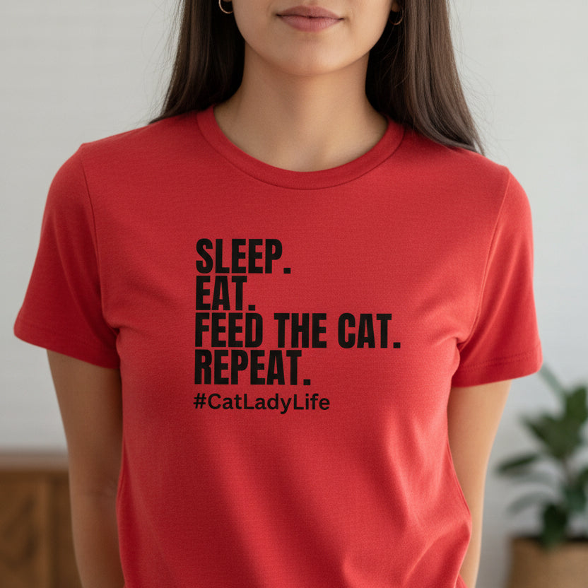 Camiseta Softstyle para Mujeres Cat Lady Life