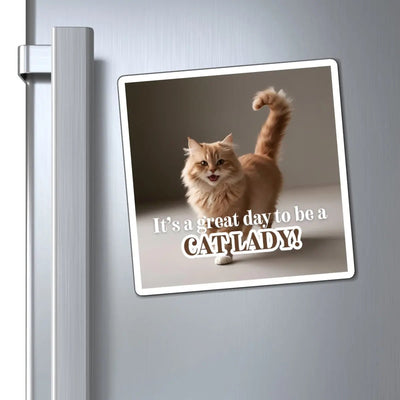 Charming Cat Lady Refrigerator Magnet for Cat Lovers