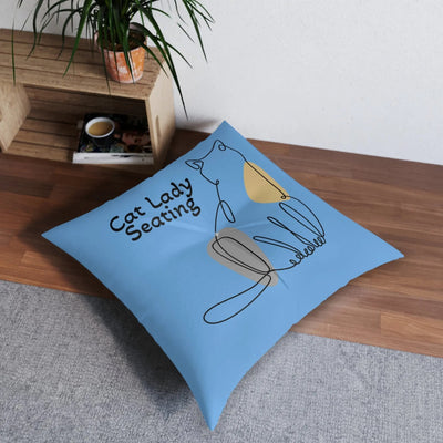 Cat Lady Tufted Floor Pillow - Customizable Comfort