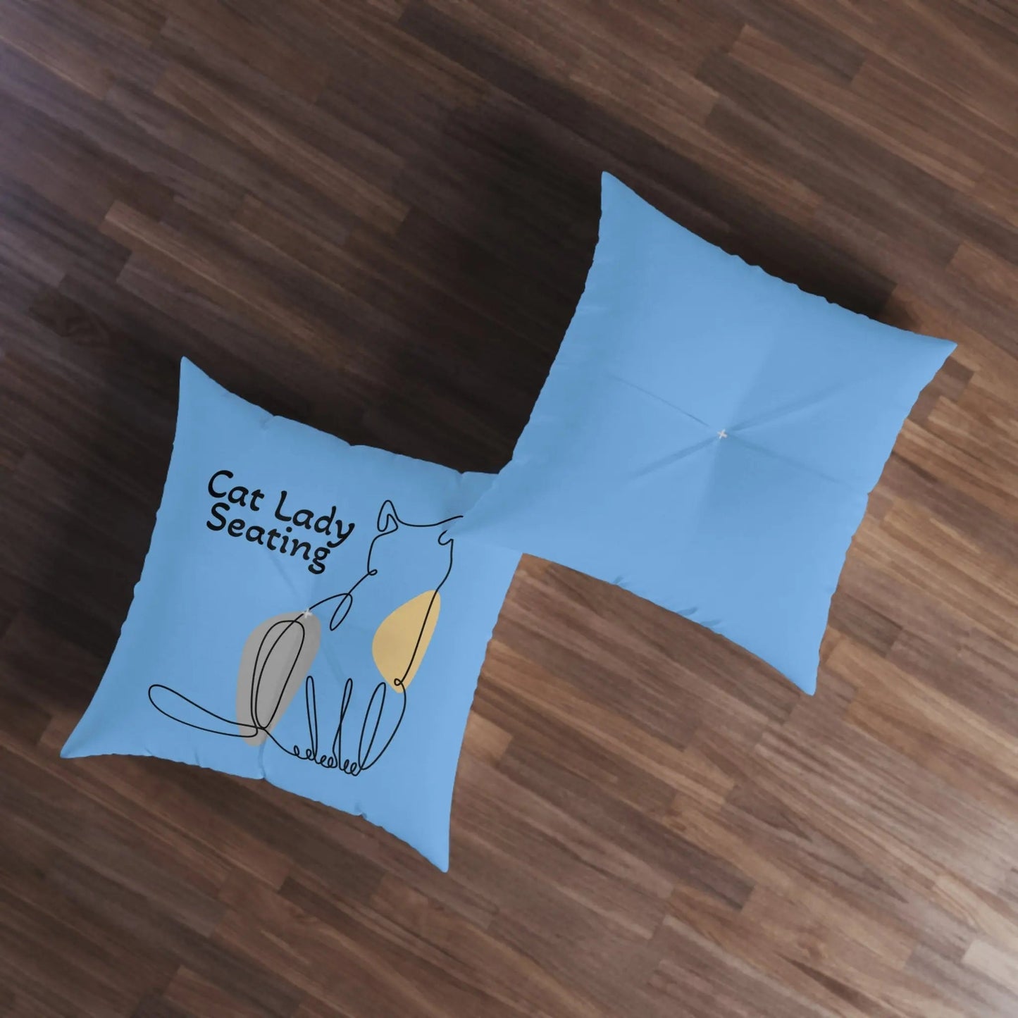 Cat Lady Tufted Floor Pillow - Customizable Comfort