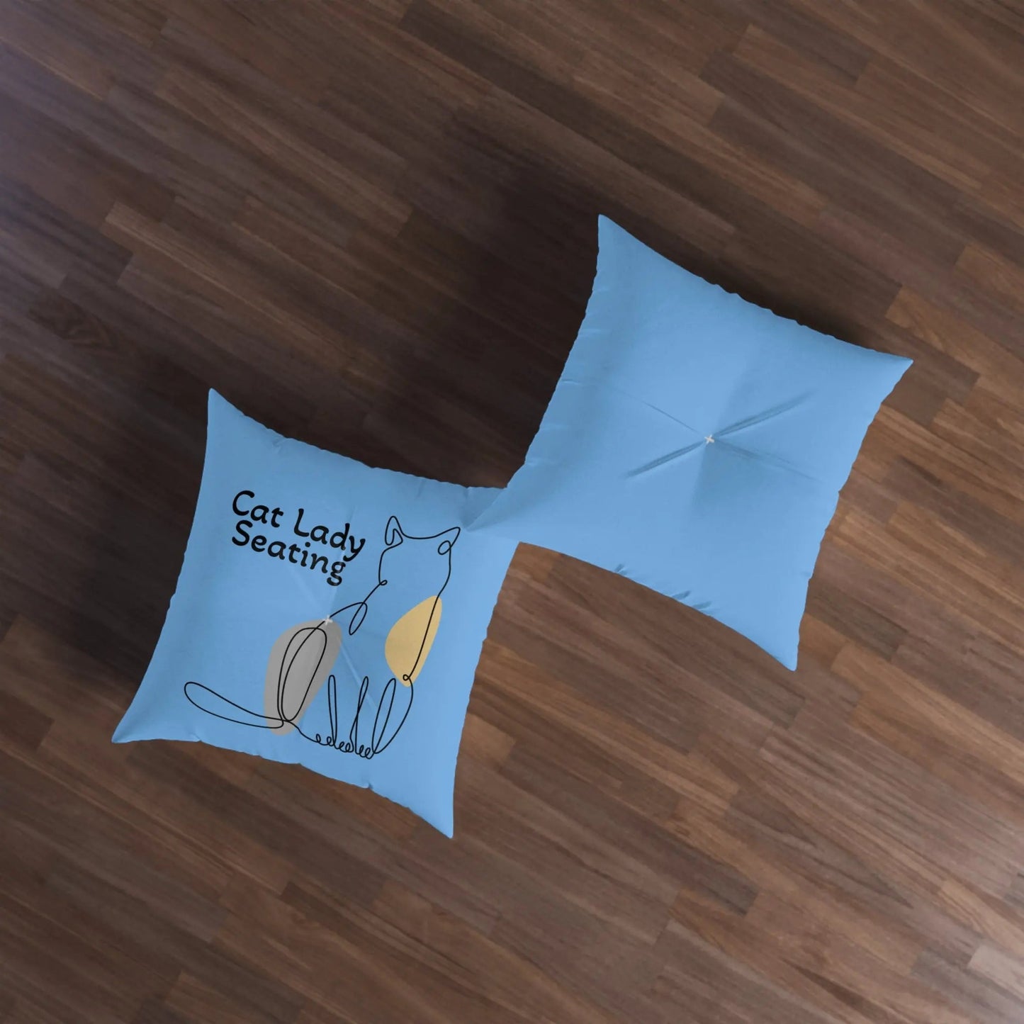 Cat Lady Tufted Floor Pillow - Customizable Comfort