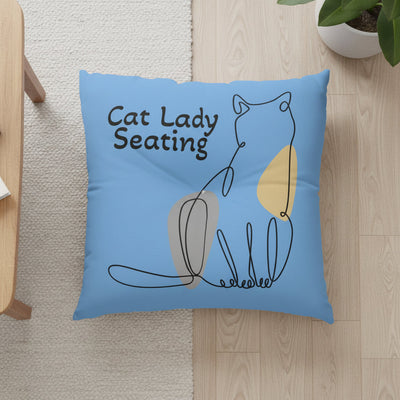 Cat Lady Tufted Floor Pillow - Customizable Comfort
