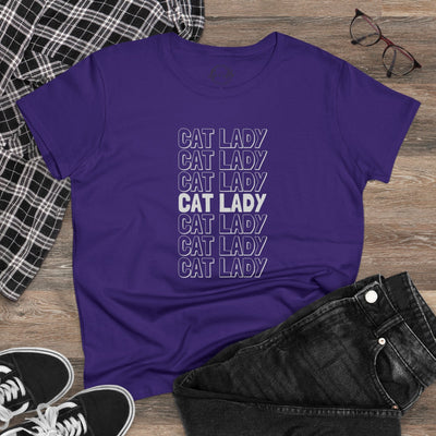 T-shirt en coton mi-épais pour femmes Cat Lady