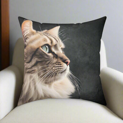 Cat Lover's Spun Polyester Square Pillow - Elegant Home Accent