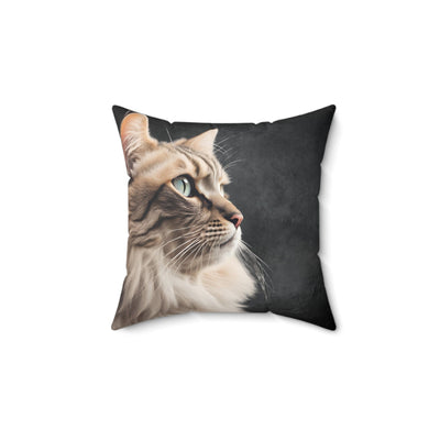 Cat Lover's Spun Polyester Square Pillow - Elegant Home Accent