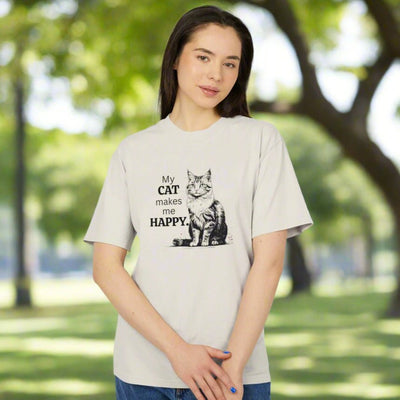 Camiseta Unisex Pesada Desgastada para Amantes de los Gatos
